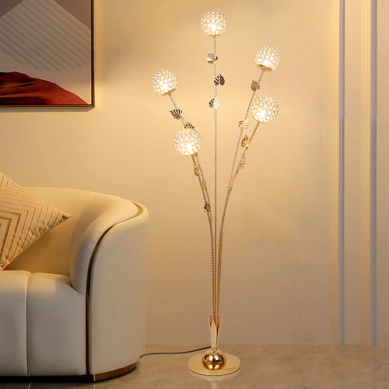 Modern Luxury Leaf Flower 5-Light Floor Lamp