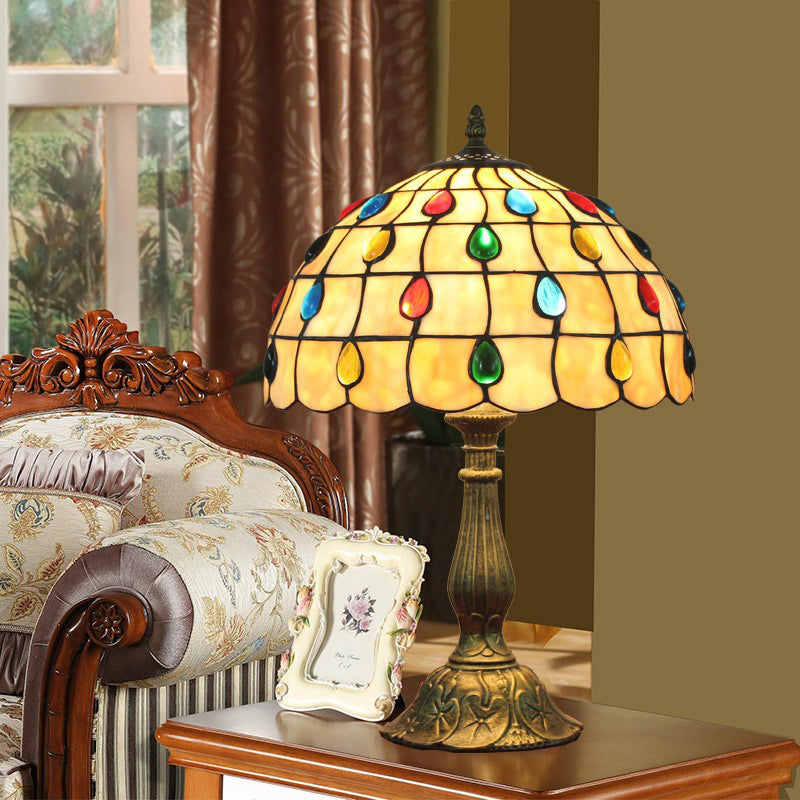 Round Dome Lattice Aluminum Table Lamp