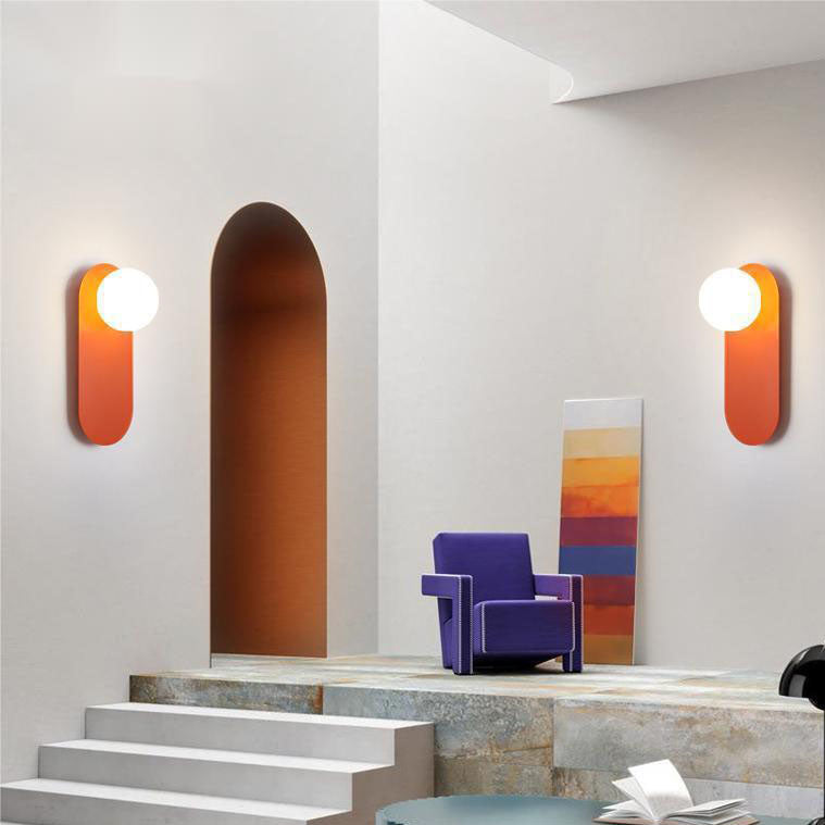 Glass Orange Ring Wall Lamp