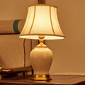 Fabric Round Ceramics Vase Table Lamp