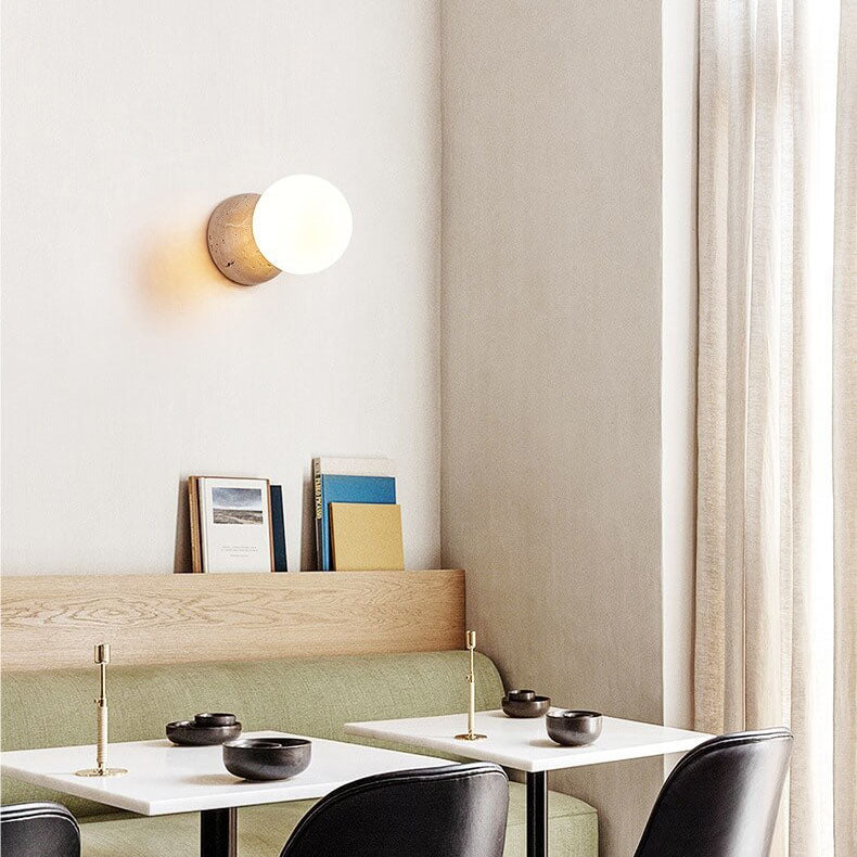 Round Ball Stone Wall Lamp