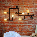 Iron Water Pipe 6-Light Wall Lamp
