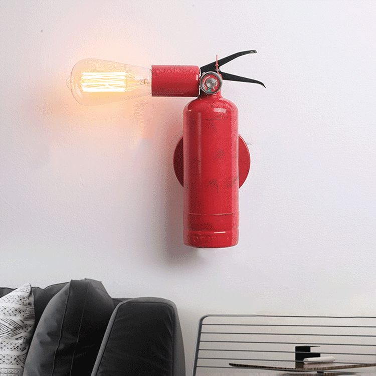 Fire Extinguisher Iron Living Wall Lamp