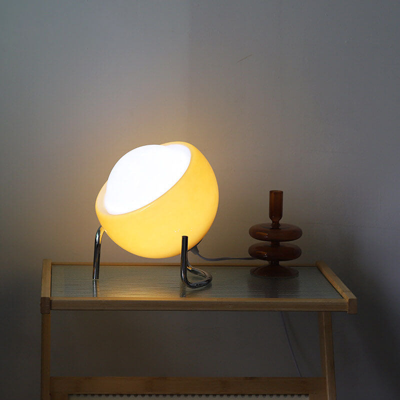 Planet Orange Glass Iron Table Lamp