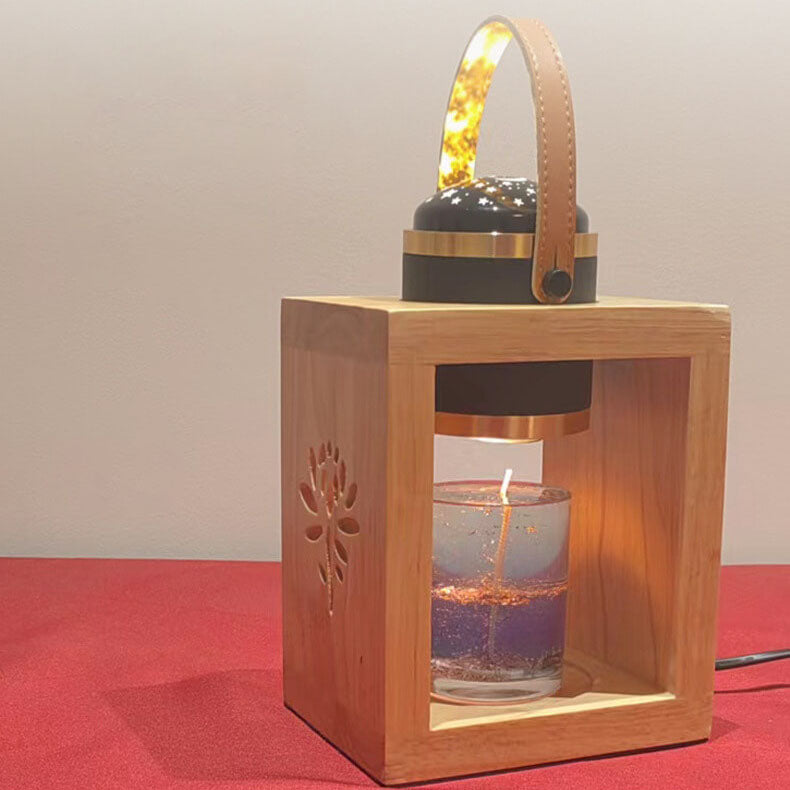 Solid Wood Square Melting Table Lamp