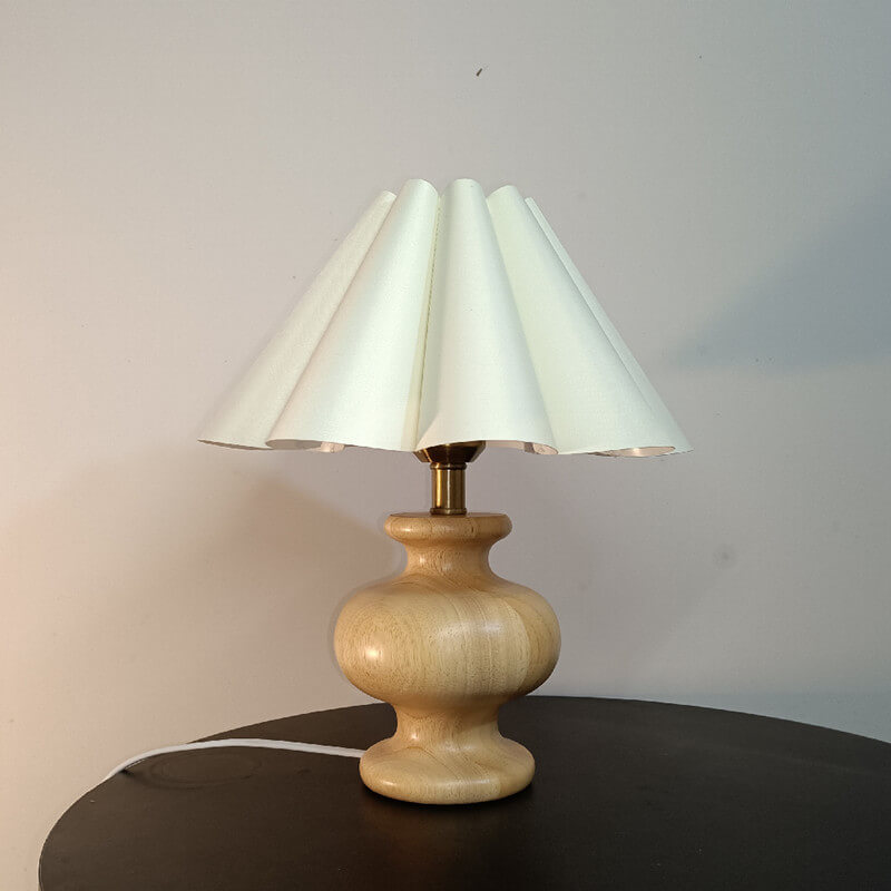 Half-circle Log Cloth Table Lamp