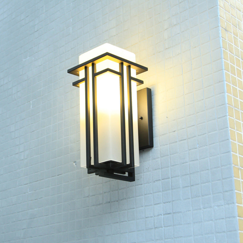 Rectangular Alloy Glass Patio Outdoor Light