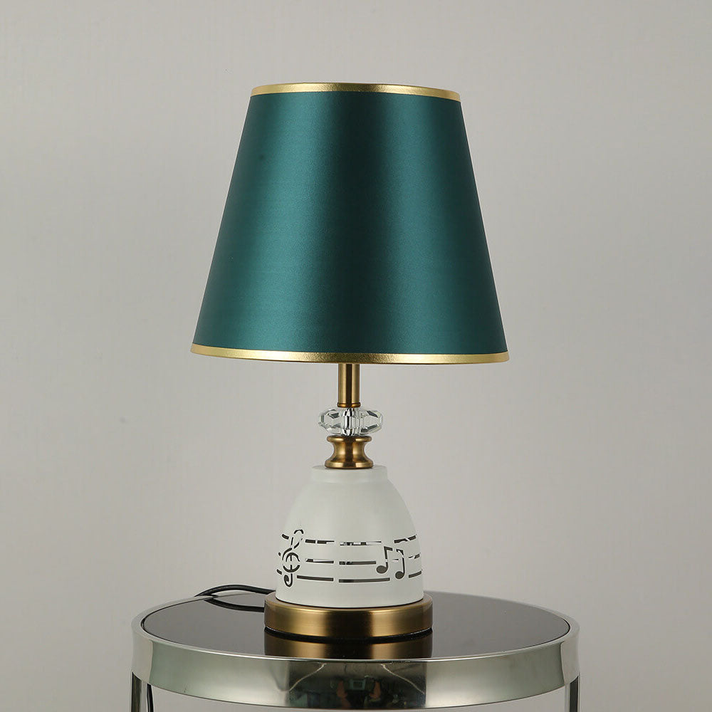 Solid Color Hardware Fabric Table Lamp
