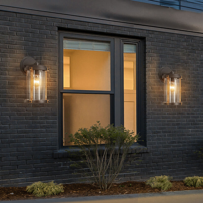 Cylindrical Aluminum Alloy Glass Outdoor Light