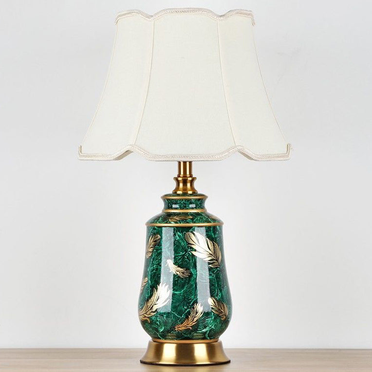 Cylinder Ceramic Fabric Iron Table Lamp
