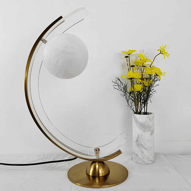 Curved Moon Iron Acrylic Table Lamp