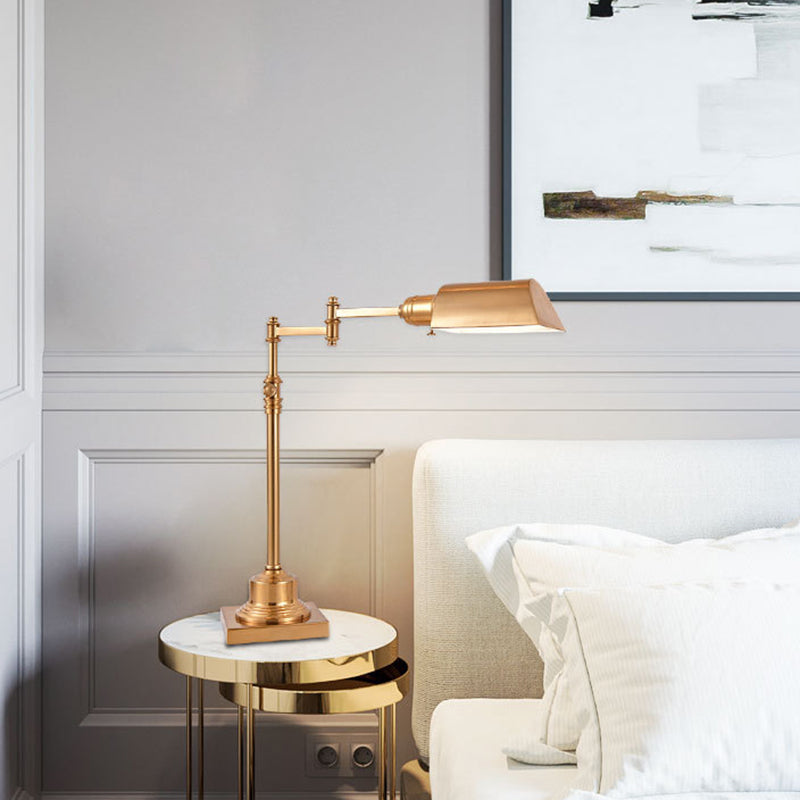 Rectangular Cylindrical Iron Bedroom Table Lamp