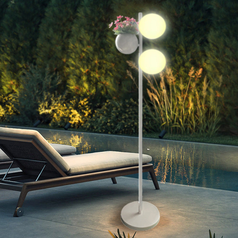 Flowerpot Decor PE Globe Outdoor Light