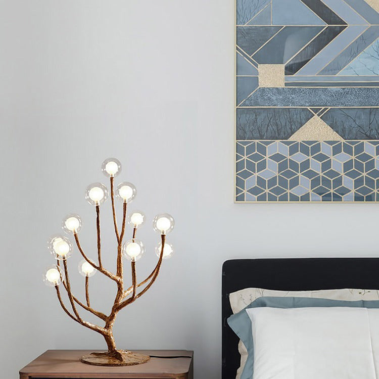 Twig Orb Resin Hardware 12-Light Table Lamp