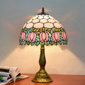 Tulip Floral Aluminum Stained Table Lamp