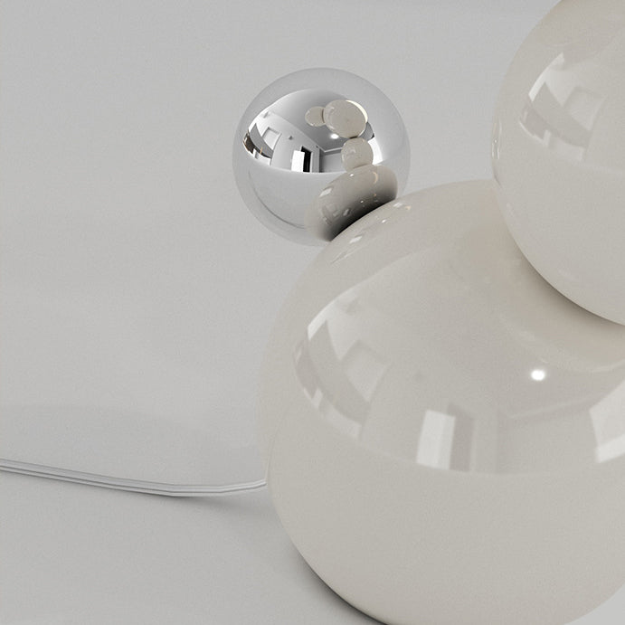 Cream Geometric Abstract Iron Table Lamp