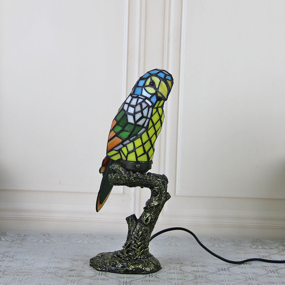 American Parrot Stained Glass Table Lamp