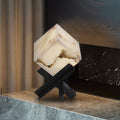 Textured Square Stainless Steel Table Lamp