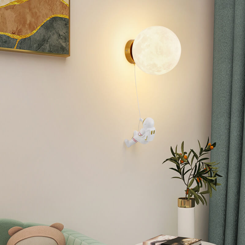 3D Printed Moon Resin Wall Lamp