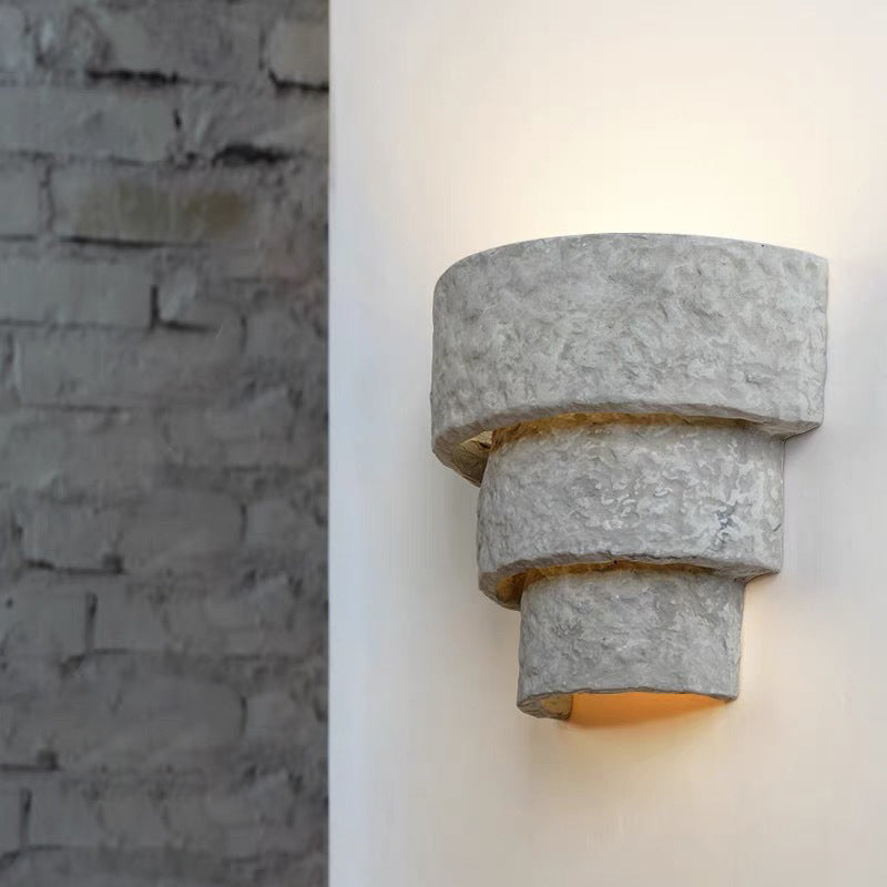Tiered Cement Round Living Wall Lamp