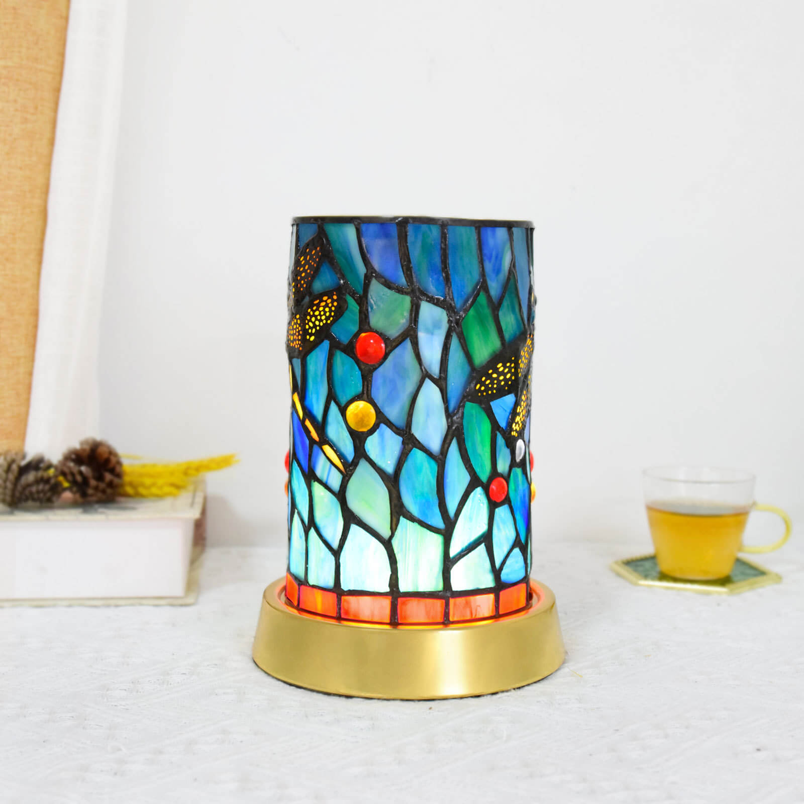 Style Stained Glass Iron Table Lamp