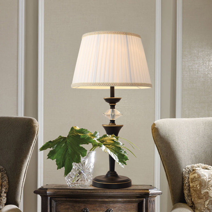 Pleated Fabric Iron Bedroom Table Lamp