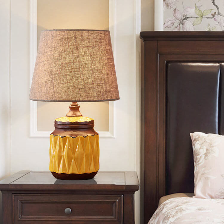 Ceramic Cylindrical Table Lamp