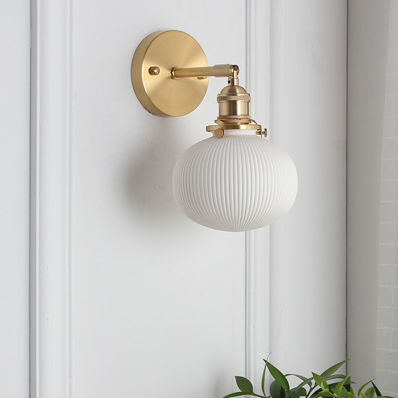 Cylinder Oval Brass Lucite Wall Lamp