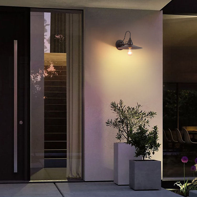 Metal Plate Bowl Patio Outdoor Light