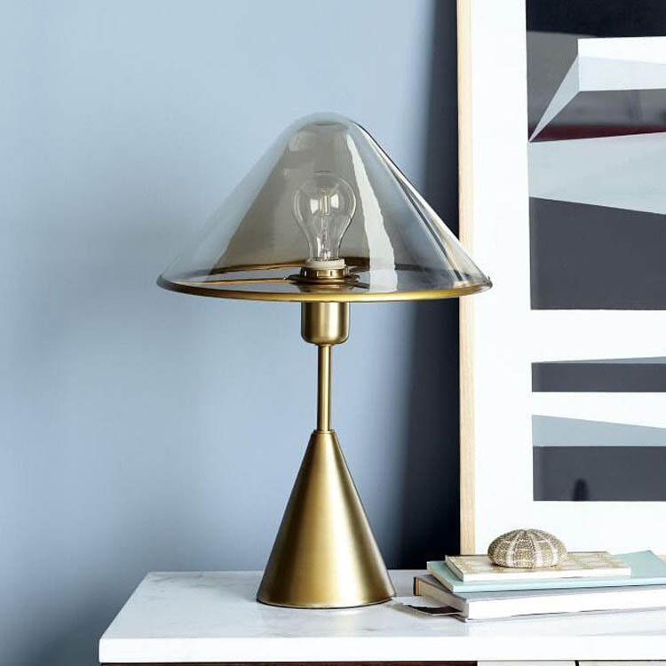 Triangle Hardware Glass Bedroom Table Lamp