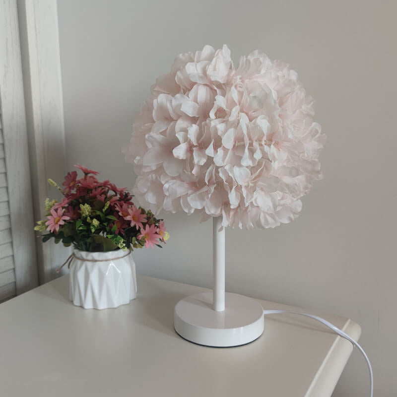 Fabric Flower Ball Table Lamp