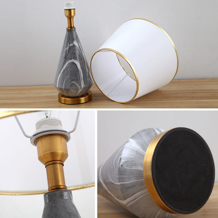 Fabric Lampshade Stone Pattern Table Lamp