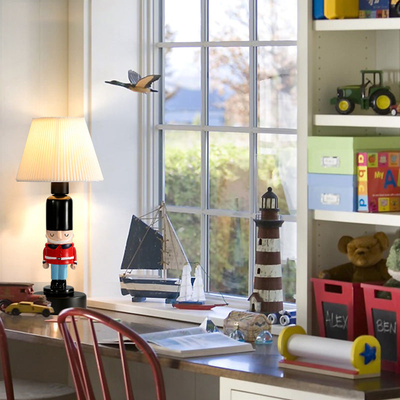 Soldier Resin Fabric Cone Table Lamp