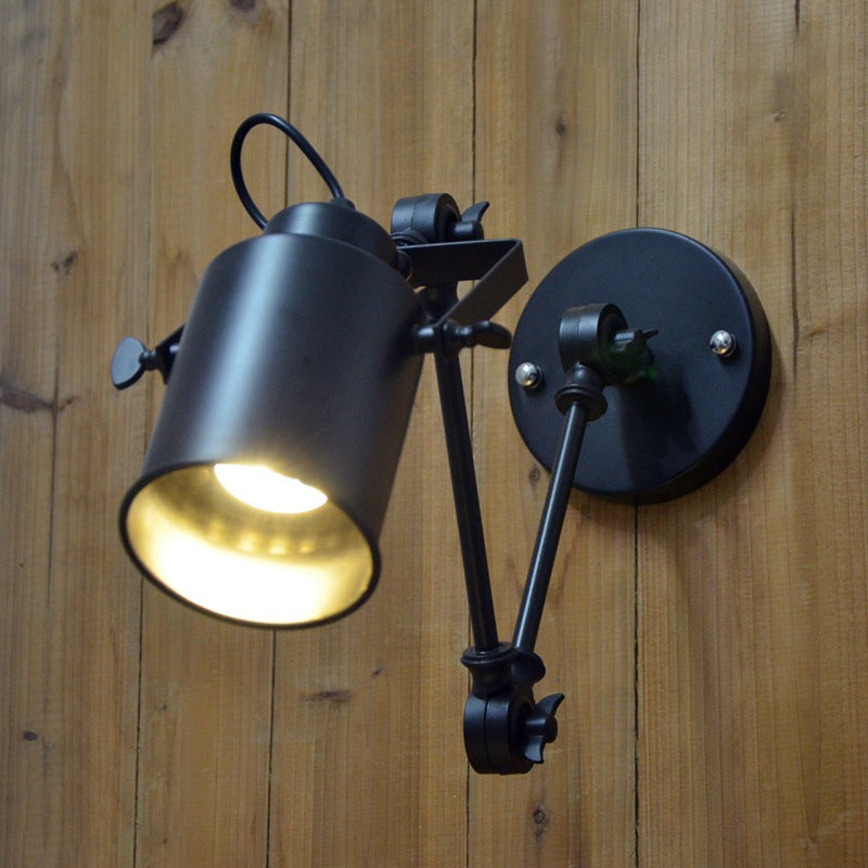Cylinder Swing Arm Iron Wall Lamp