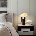 Resin Glass Ball Cylinder 2-Light Table Lamp