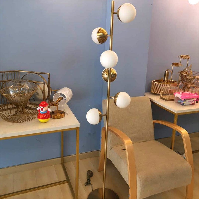 Round Ball Metal Glass 6-Light Floor Lamp