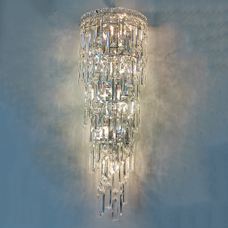 Crystal Tassel Half Living Wall Lamp