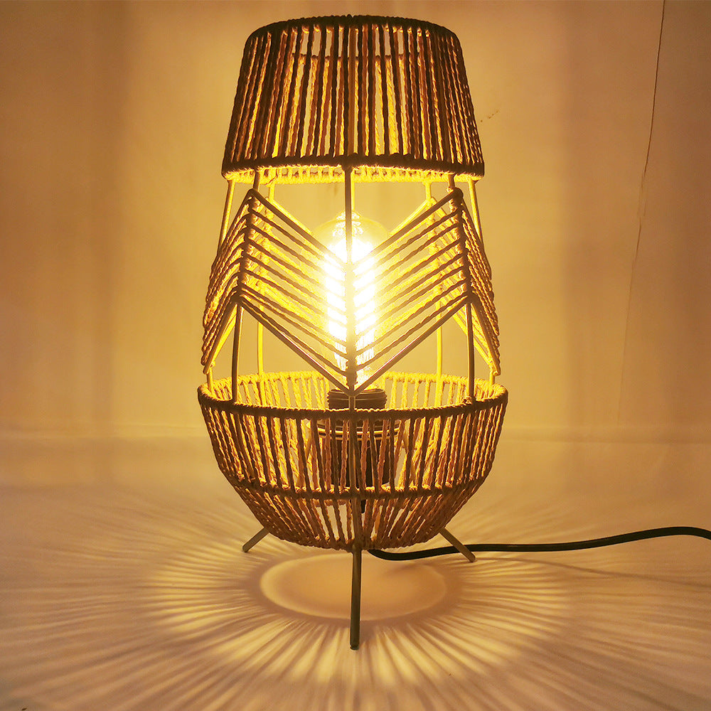 Iron Rattan Weaving Floor Lamp