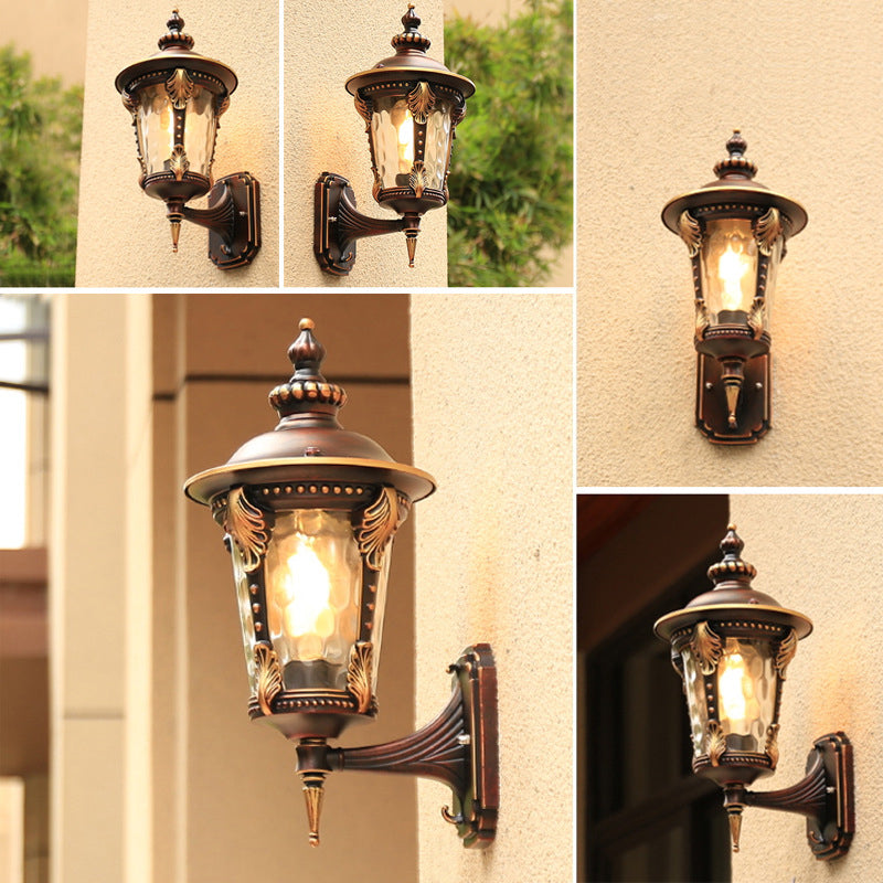 Cylinder Quadrilateral Aluminum Glass Outdoor Light