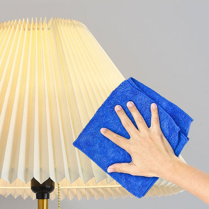 Pleated Cone Marble Floor Lamp