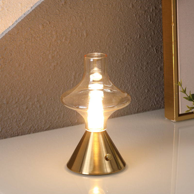 Glass Spinner Gyroscope Metal Table Lamp