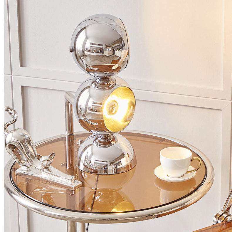 Chrome Metal Orb 1/2/3 2-Light Table Lamp