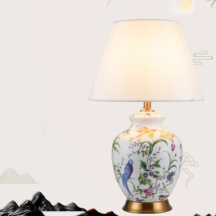 Oval Round Flower Bird Table Lamp