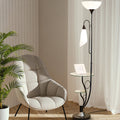 Flower Glass Table Iron 2-Light Floor Lamp