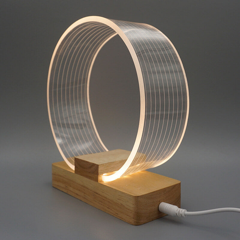 High Translucent Acrylic Circle Table Lamp