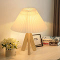 Trapezoid Tripod Pleated Fabric Table Lamp