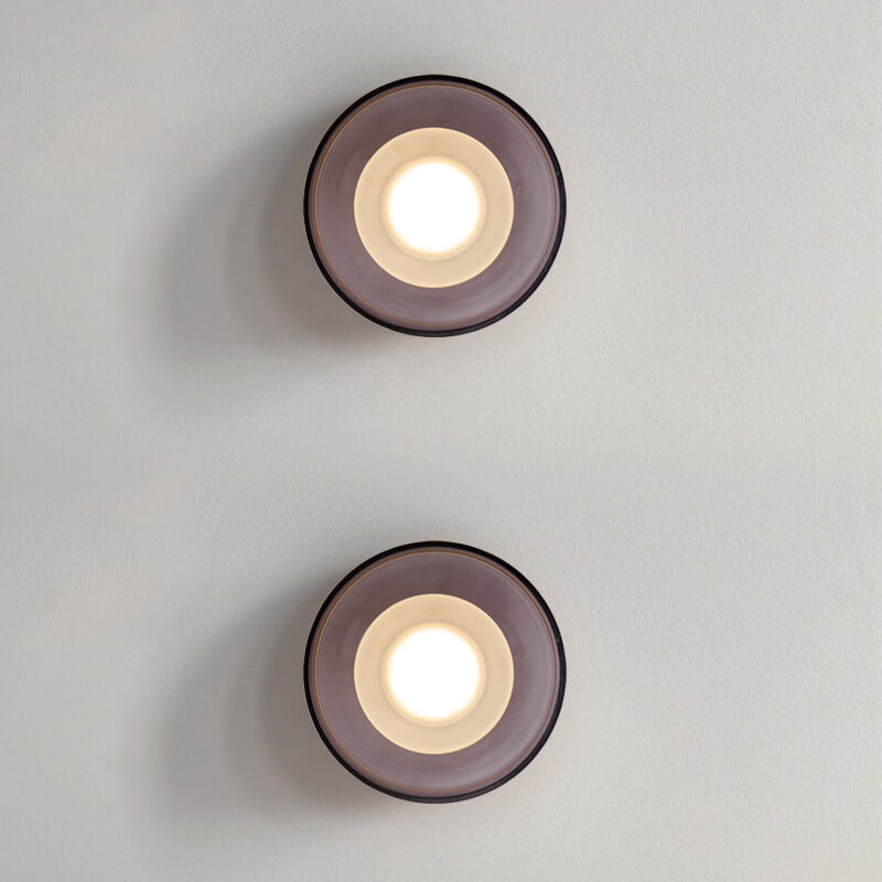 Round Hardware Glass Wall Lamp