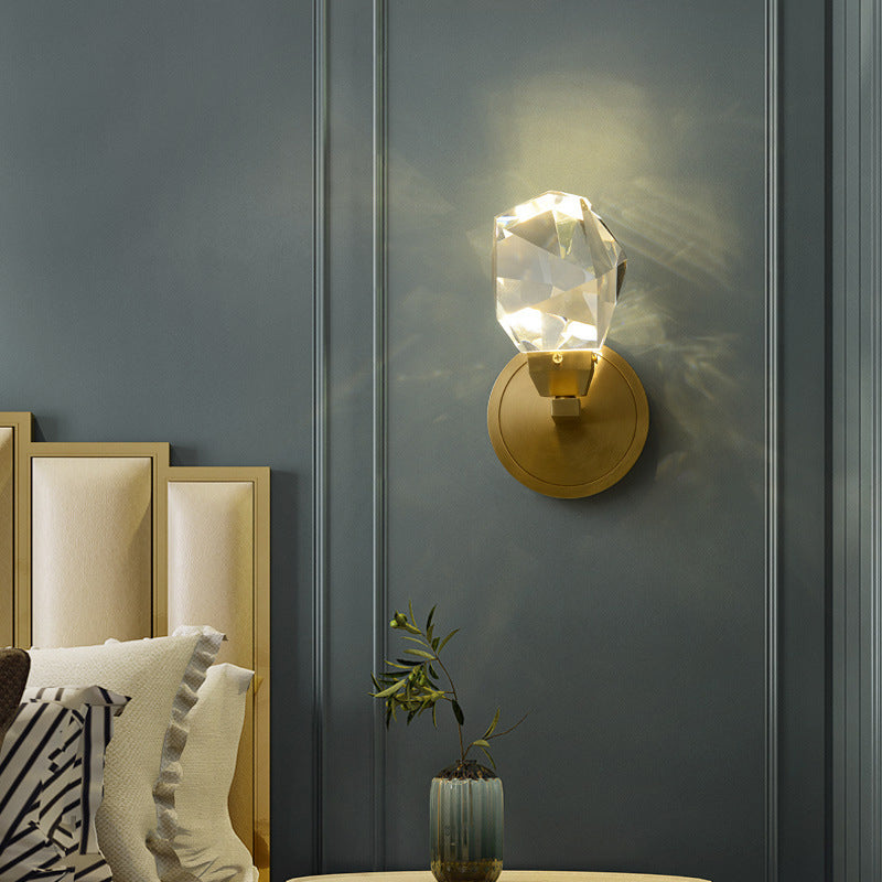 Full Copper Crystal Stone Wall Lamp