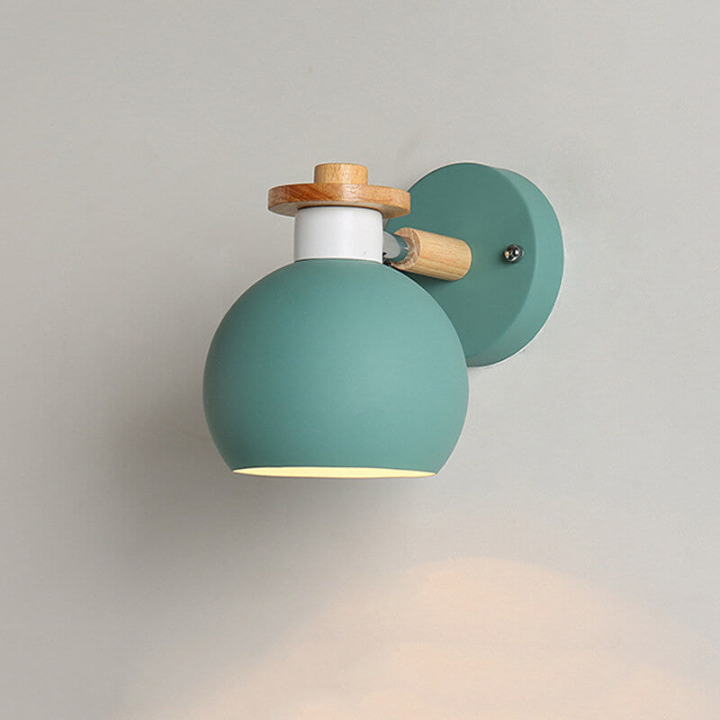 Dome Wood Macaroon Wall Lamp
