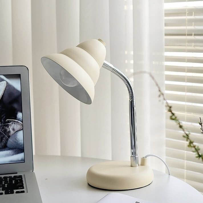 Cream Yellow Cone Iron Table Lamp